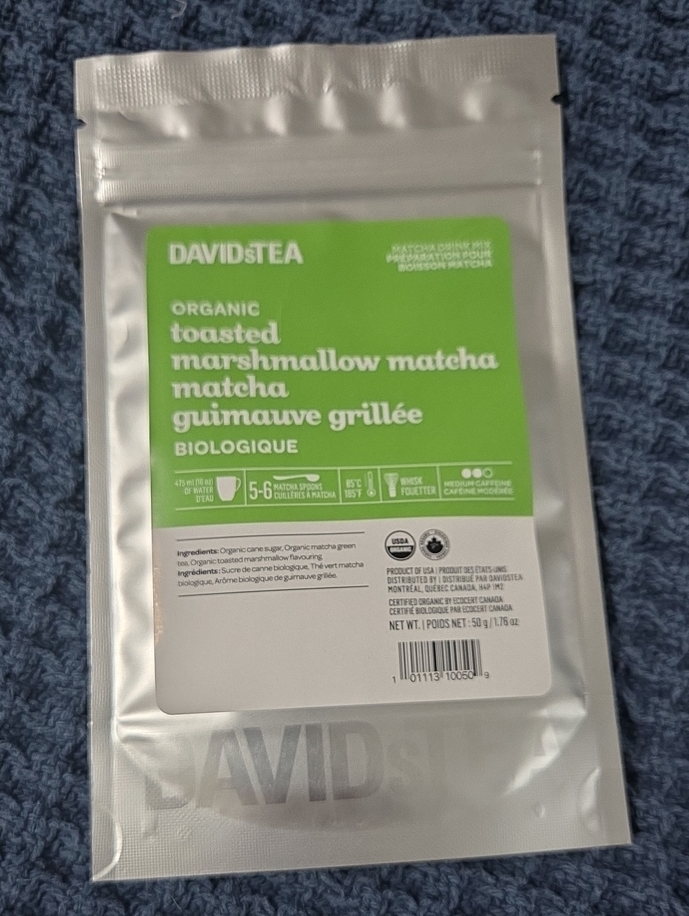2/$25 New! Sealed Davidstea TOASTED MARSHMALLOW Matcha Drink Mix 50g Davids Tea